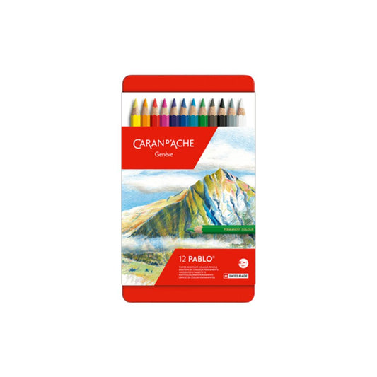 Pablo Color Pencils - Set of 12 in a Metal Box - Caran D'Ache