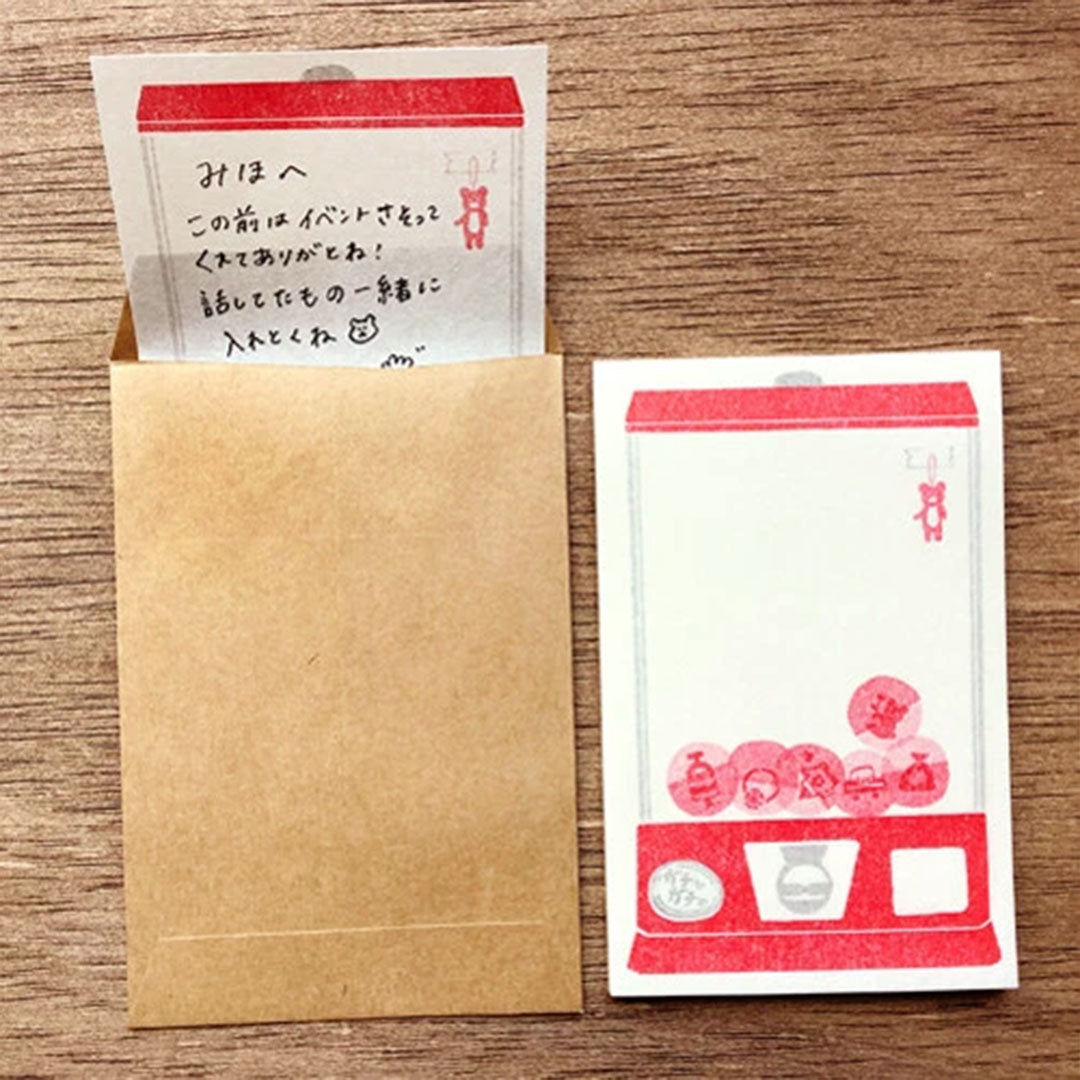 Retro Gacha Machine Notecard Set