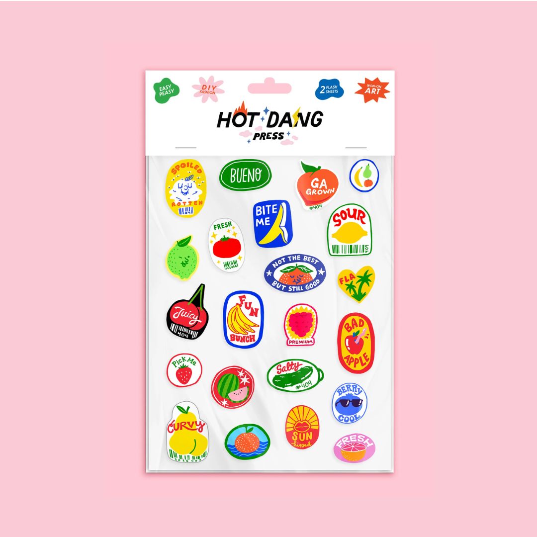 Produce Stickers Iron-On Art - Hot Dang Press