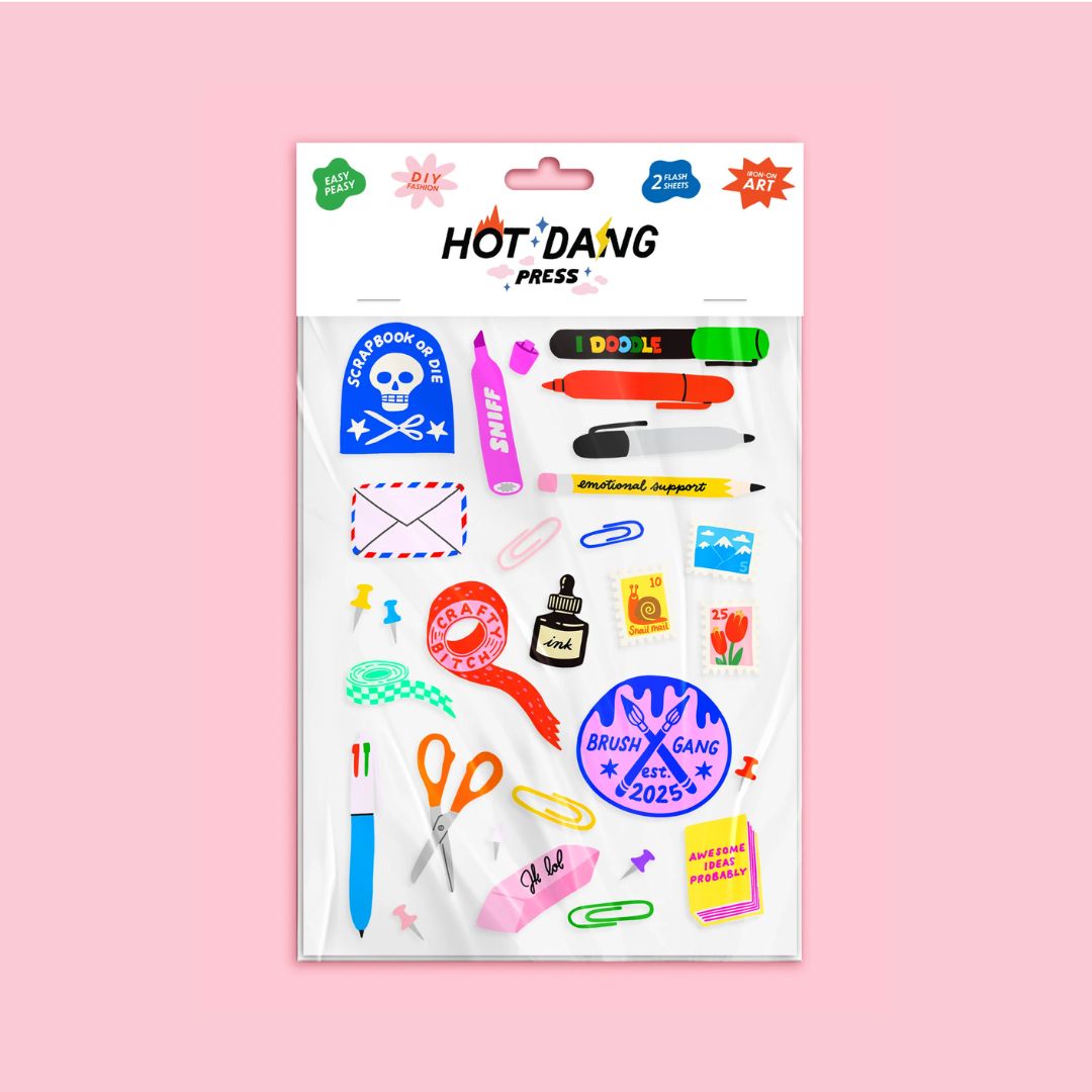 Stationery Addict Stickers Iron-On Art - Hot Dang Press