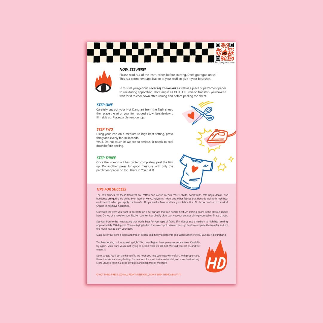 Stationery Addict Stickers Iron-On Art - Hot Dang Press