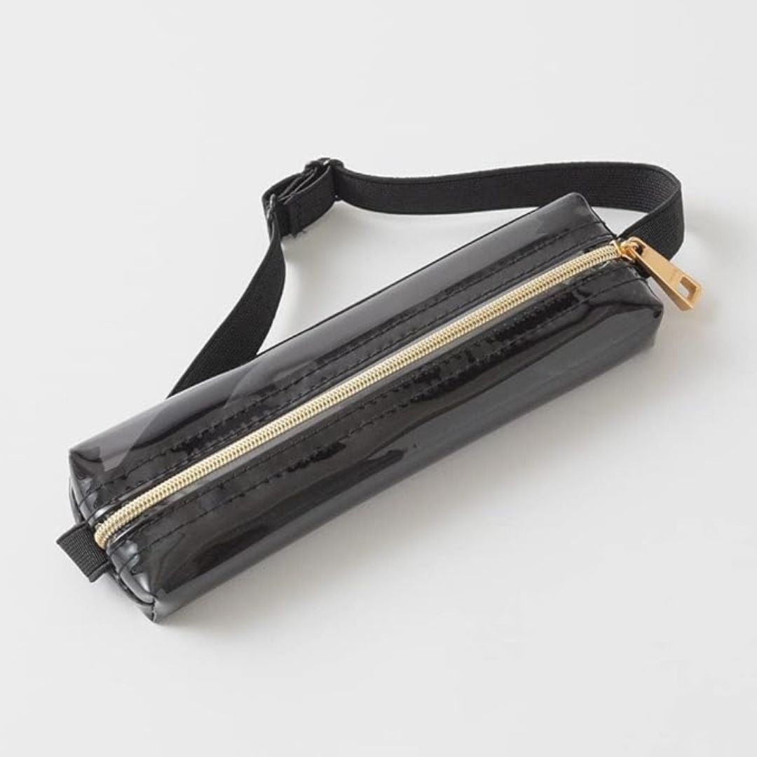 Midori - Book Band Pen Case - Clear - Black