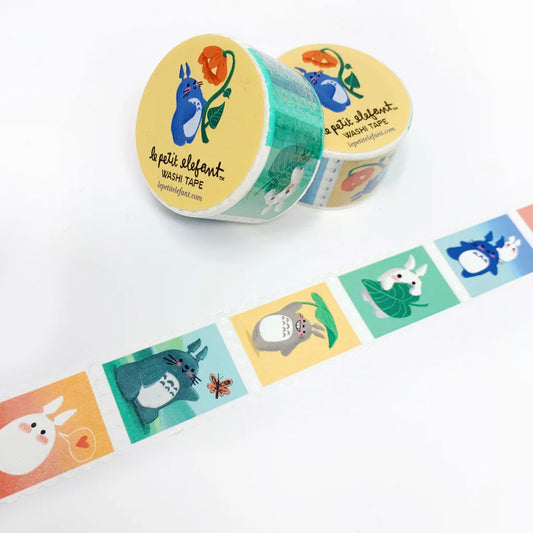 Plants and Totoro Postage Stamp Washi Tape