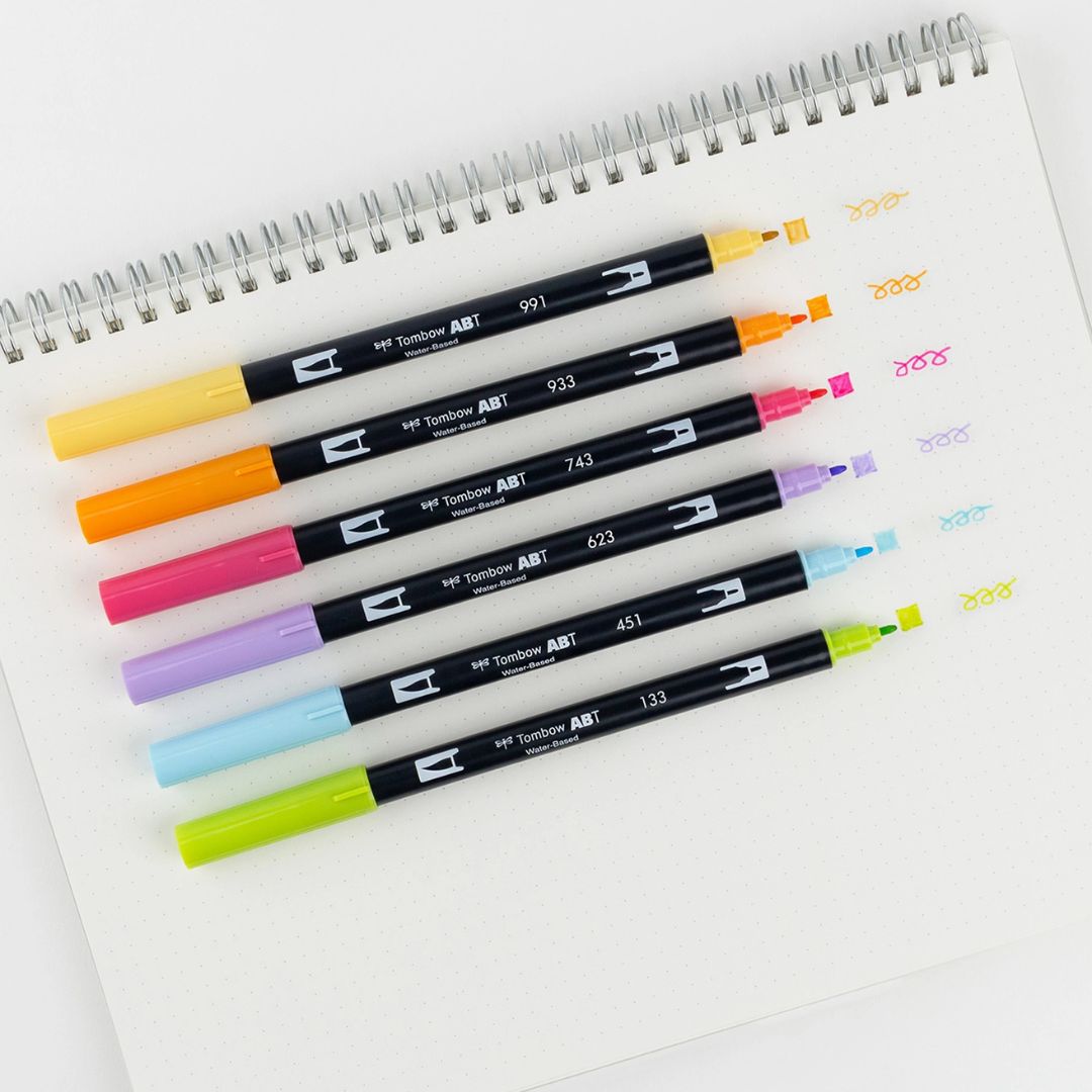 Yay Sorbet 6-Pack Dual Brush Pen