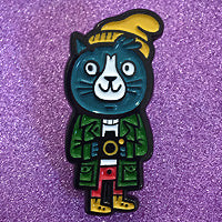 Camera Cat -enamel pin - Little Friends of Printmaking LFOP