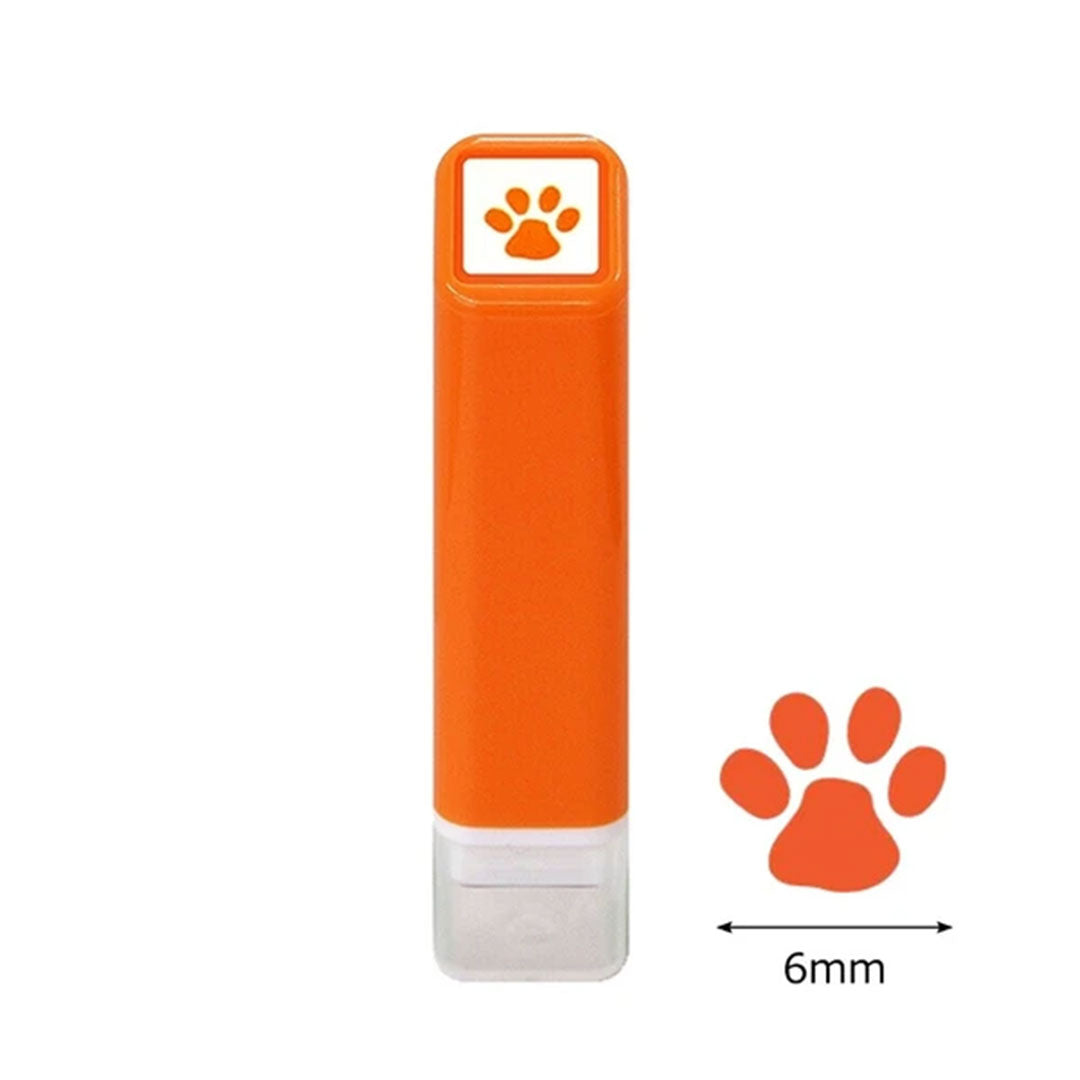 Orange Paw Print Mini Self Inking Stamp