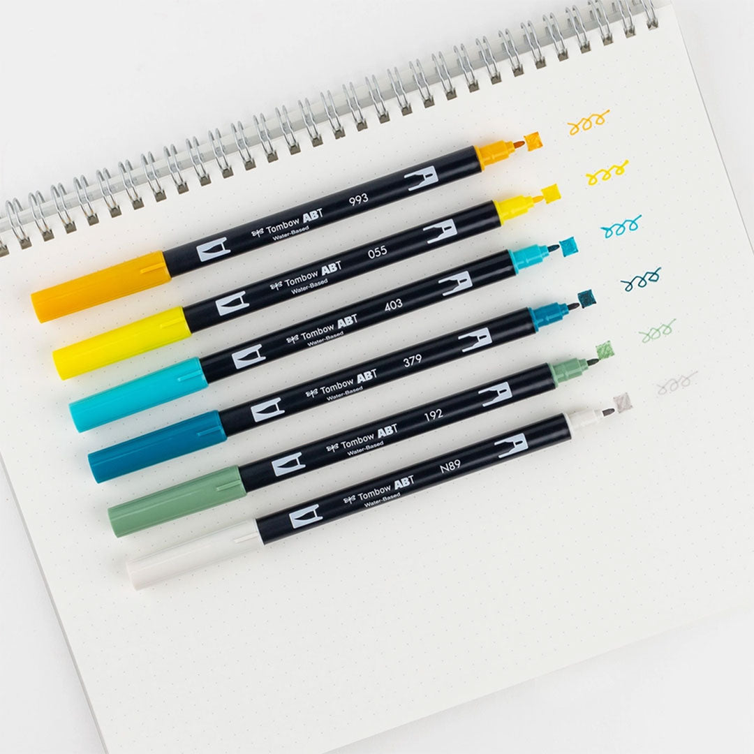 Lemon Squeezy 6-Pack Dual Brush Pen