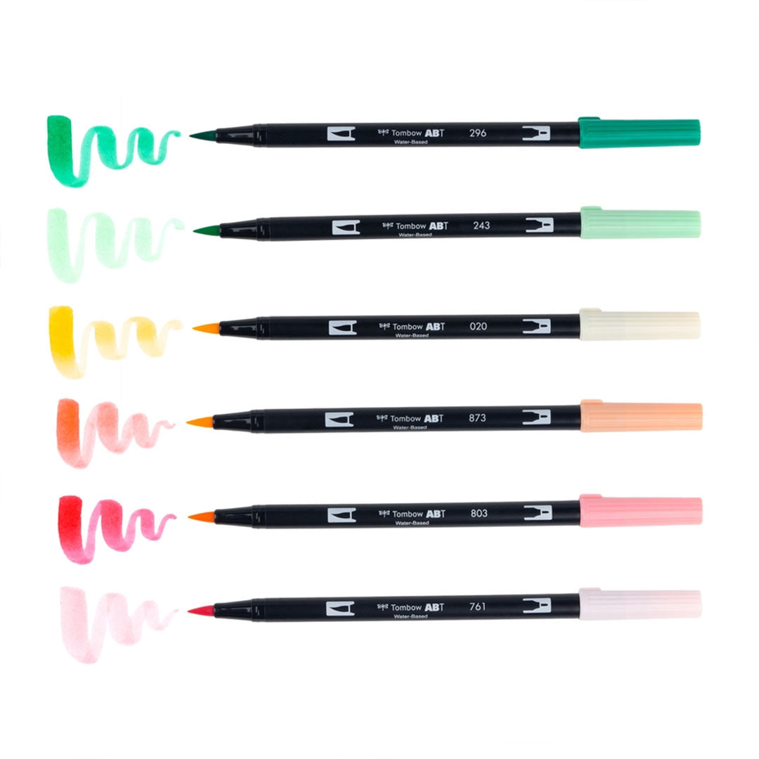 Just Peachy 6-Pack Dual Brush Pen