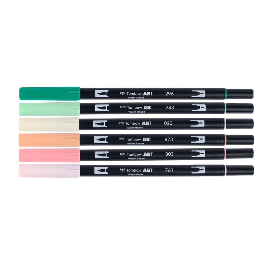 Just Peachy 6-Pack Dual Brush Pen