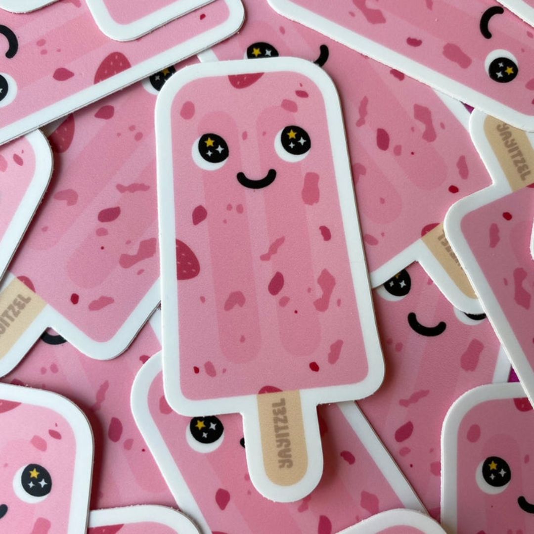 Paleta de Fresa- Vinyl Sticker - YAY Itzel