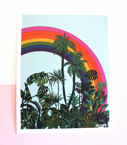 Rainbow Palms Art Print- 11x14 from Ash and Chess