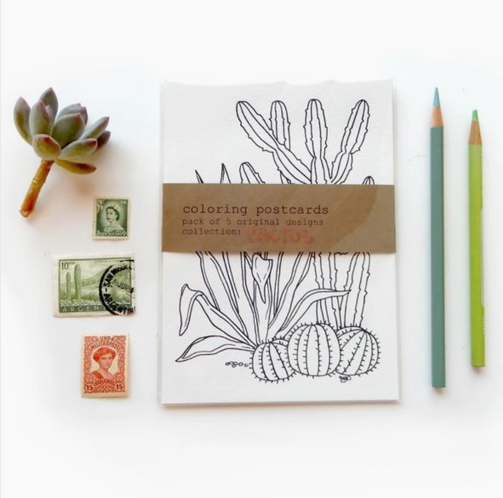 Coloring Postcard Cactus Collection