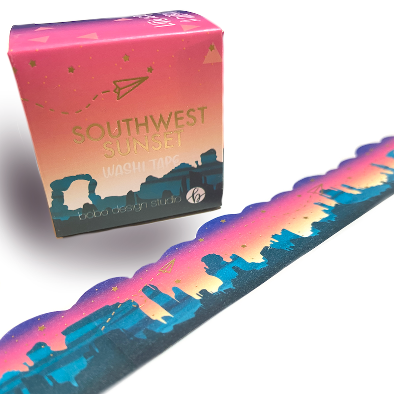 Southwest Sunset- Cloud Cut Gold Foil Washi Tape