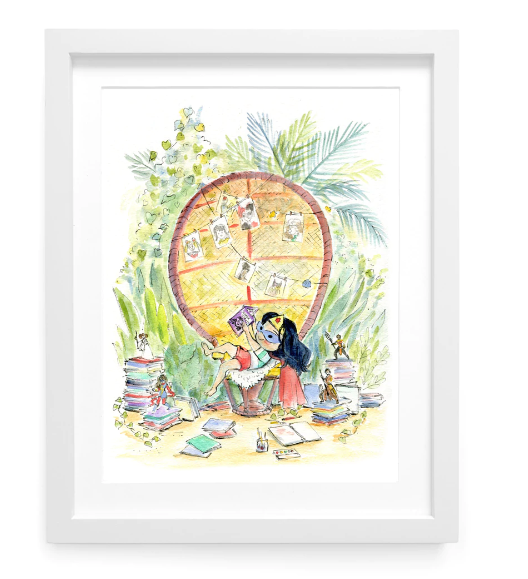 Super Girl Fort Art Print - Le Petit Elefant