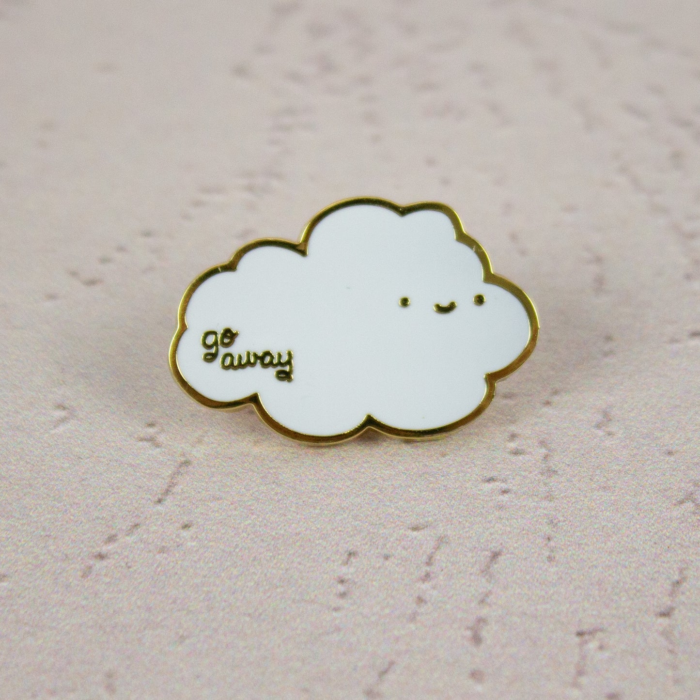 Go Away Enamel Cloud Pin - bobo design studio