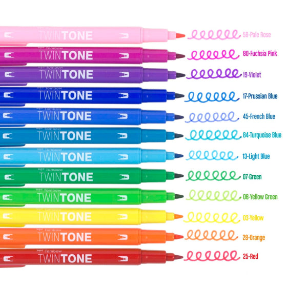 TwinTone 12 Marker Set - Tombow - Rainbow