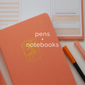 pens and notebooks