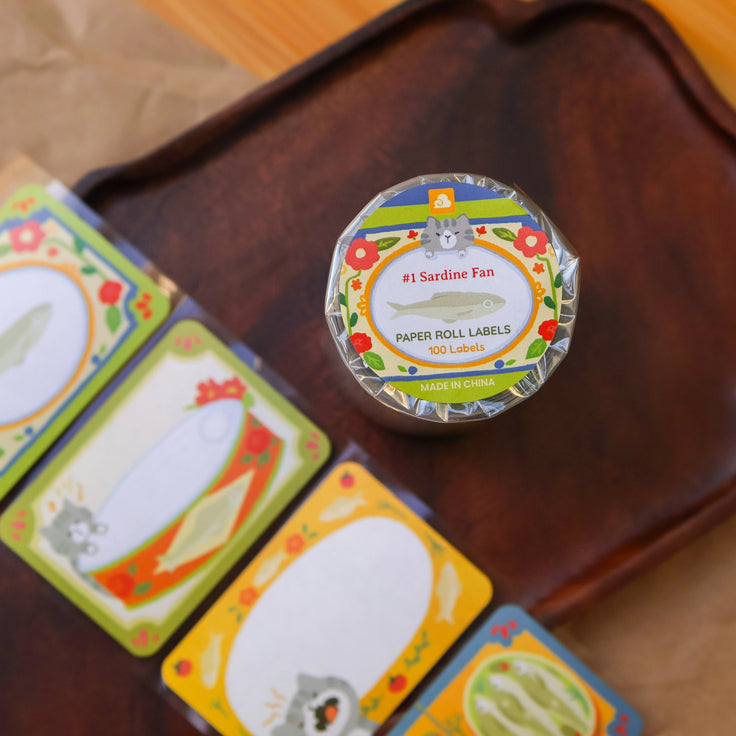 Paper Roll Labels - Sardine Fan