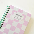 Spiral Multi Paper Notebook- Pink Checkered