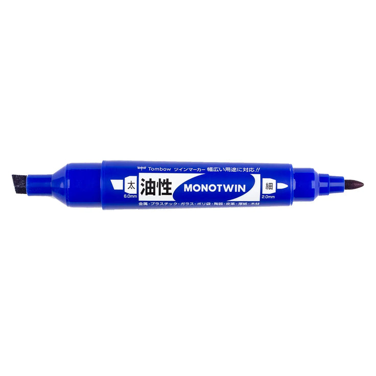 MONO Twin Permanent Marker - Blue - Dual Tip Fine & Chisel