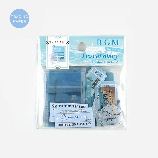 Travel Stickers Washi Flake Pack- BGM
