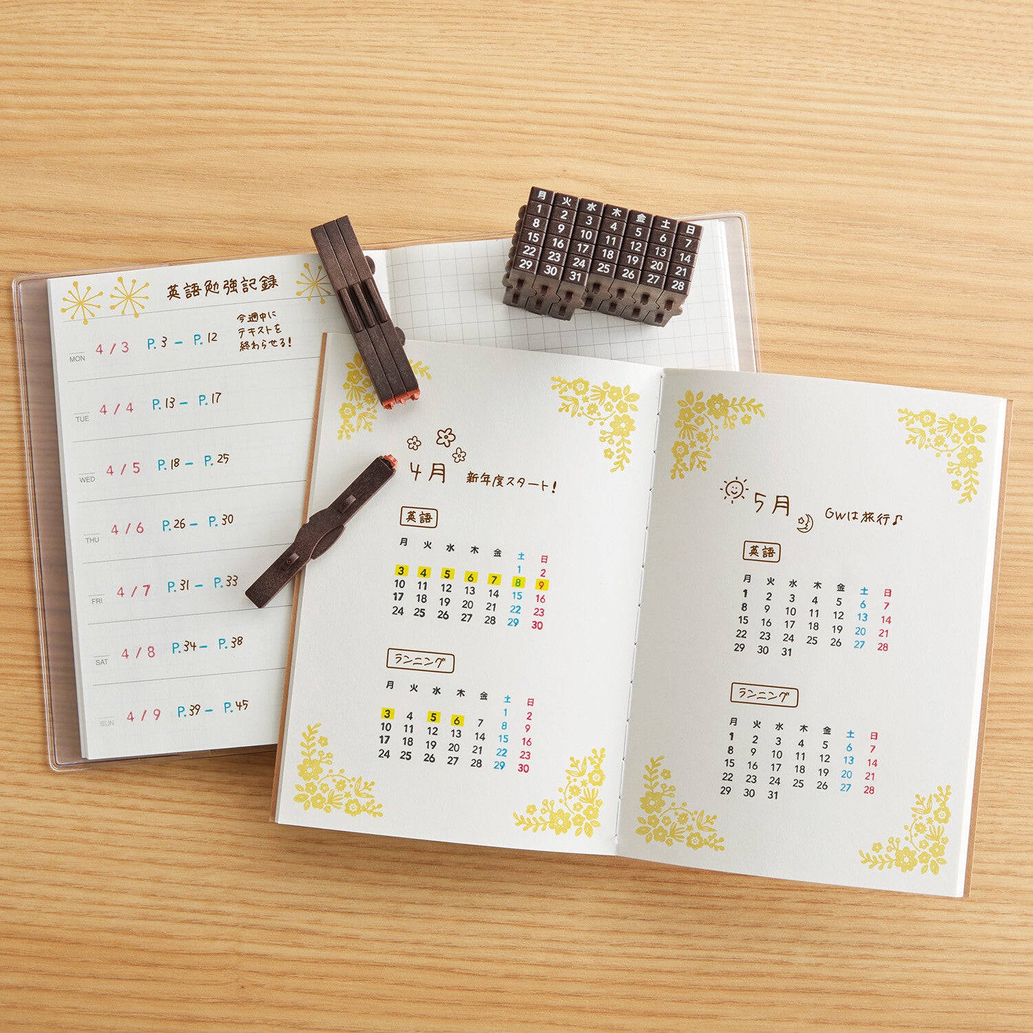 Shachihata Linked Number Stamp -  Perpetual Calendar