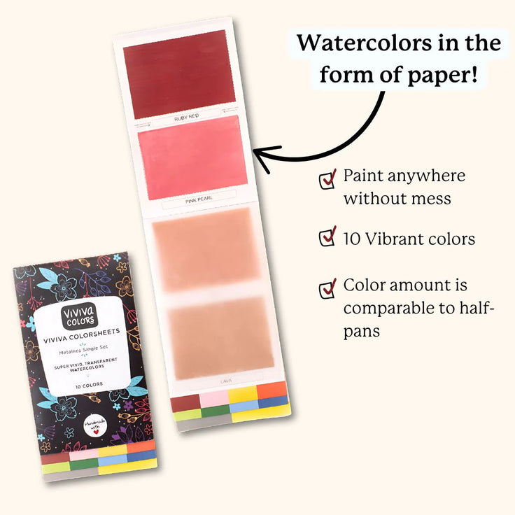Metallic Vivia ColorSheets- Watercolor Booklet