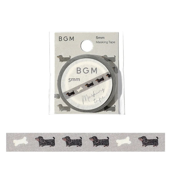 Dachshund Wiener Dog- BGM 5mm Slim Washi Tape