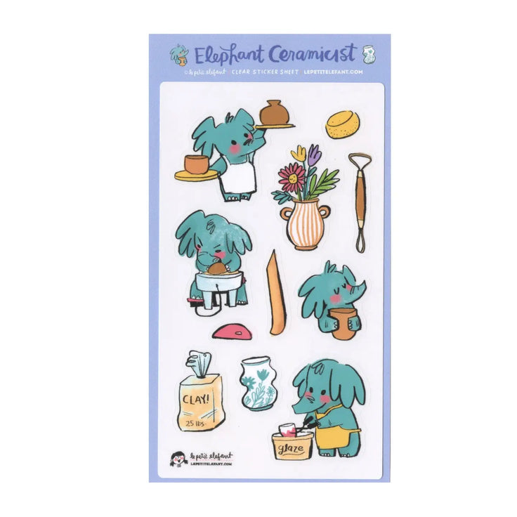 Elephant Ceramicist Sticker Sheet