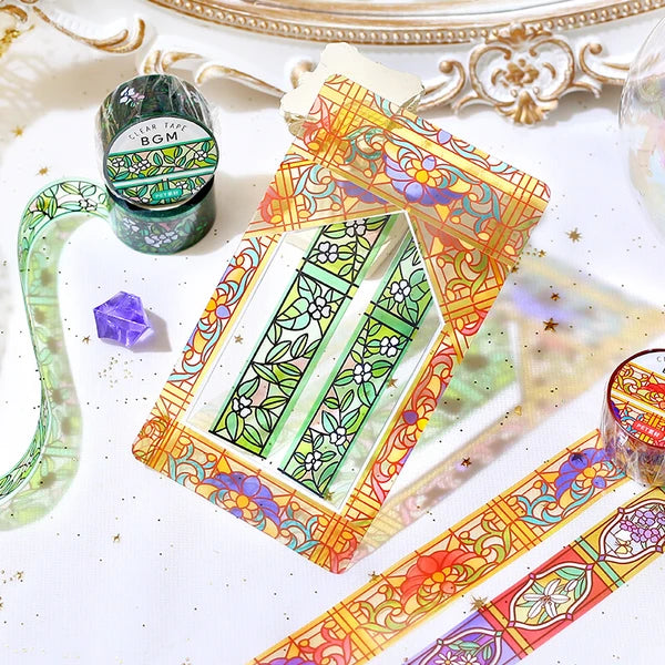 Floral Garden Stained Glass Tape - 20mm- BGM