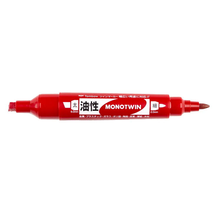 MONO Twin Permanent Marker - Red - Dual Tip Fine & Chisel