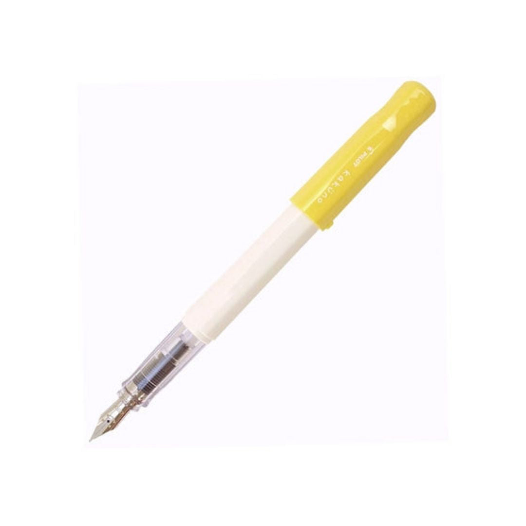 KAKUNO Fountain Pen Medium Nib -White/Soft Yellow