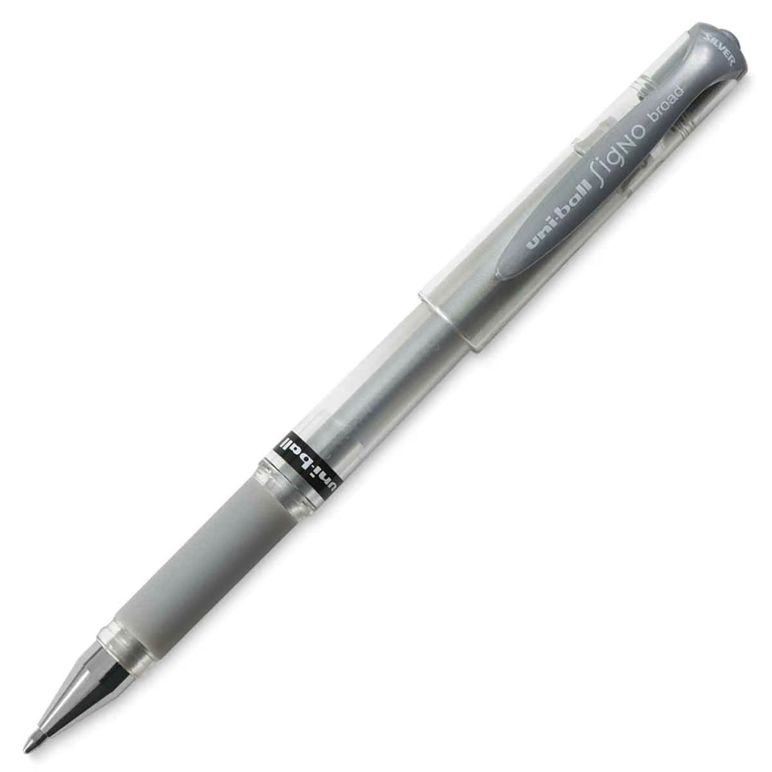 Uni-Ball Signo Impact Rollerball Gel Pen - Silver, Bold Tip
