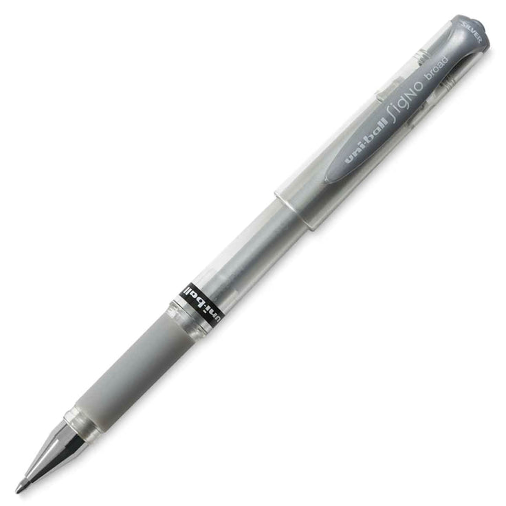 Uni-Ball Signo Impact Rollerball Gel Pen - Silver, Bold Tip