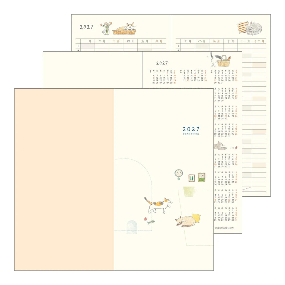 Pocket Diary Slim Cat 2027 - Midori