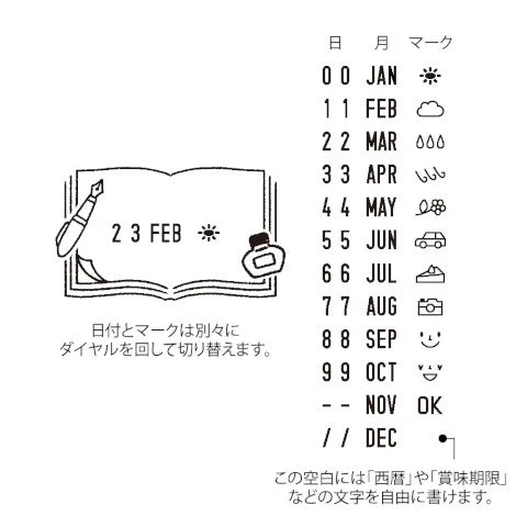Midori Rotating Date Stamp Stationery