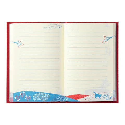 Diary with Embroidered Cat Bookmark