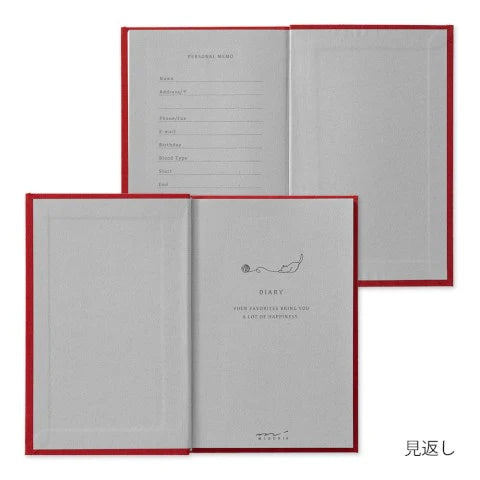 Diary with Embroidered Cat Bookmark