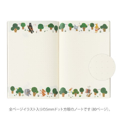 Yuru Log B6 Forest Animal Notebook - Midori