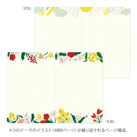 Yuru Log B6 Motiff Textile - Midori