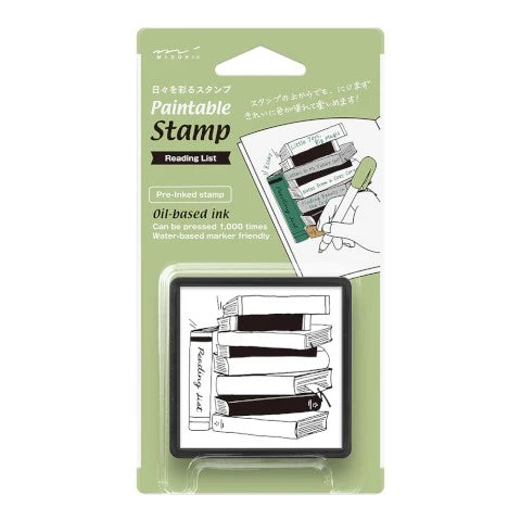 Midori Reading List Paintable Pre-inked Stamp