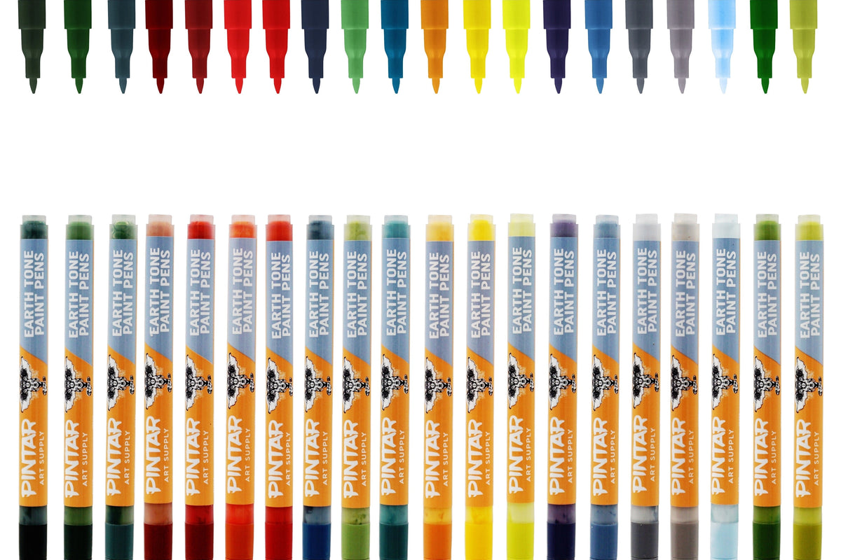 Earth Tone Color 20 Pack Paint Pens Acrylic Paint Pen Set with Extra Fine 0.7mm Tip