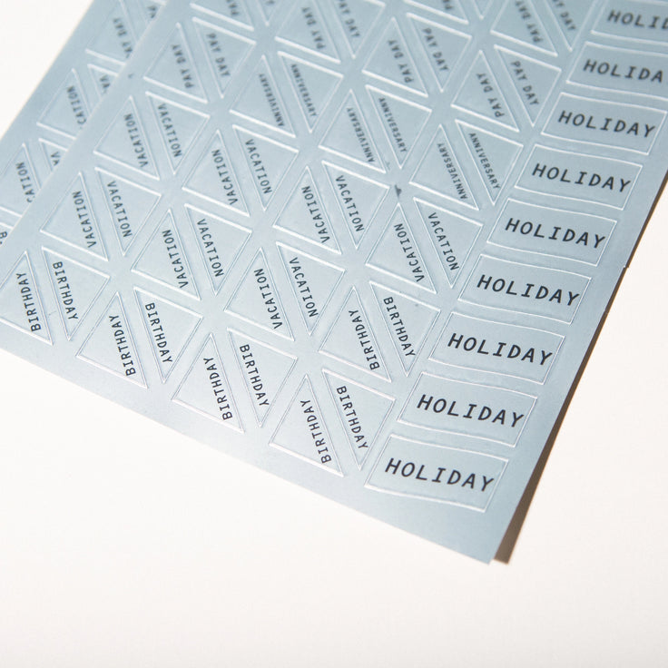 Chrome Calendar Stickers For Yearly Wall Calendar