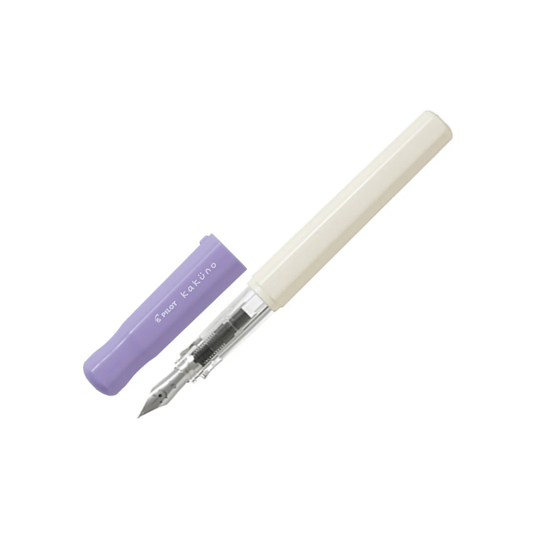 KAKUNO Fountain Pen Medium Nib -White/Soft Lavender