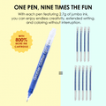 Jumbo Iridescent Glitter Gel Ink Pen of 18 with Coloring Book