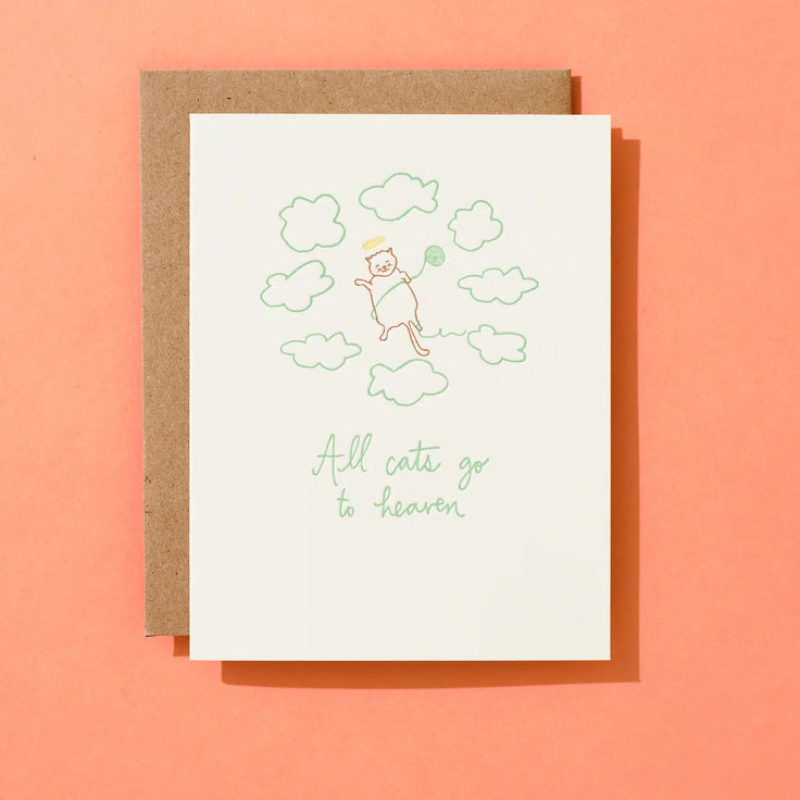All Cats Go To Heaven - Sympathy Card