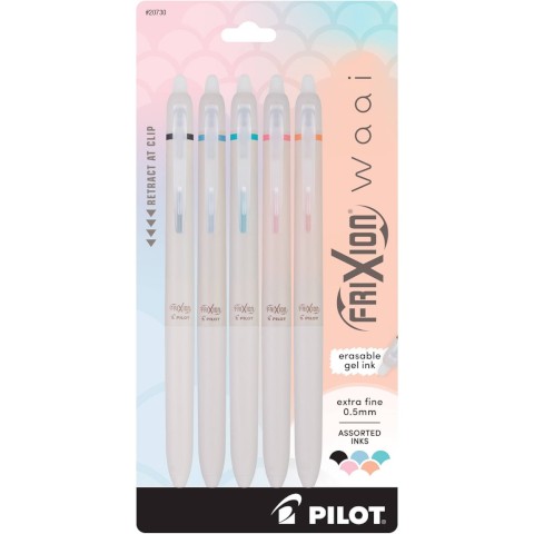 Pilot Frixion Waai Click Gel Pen .5 - 5 Color Pack
