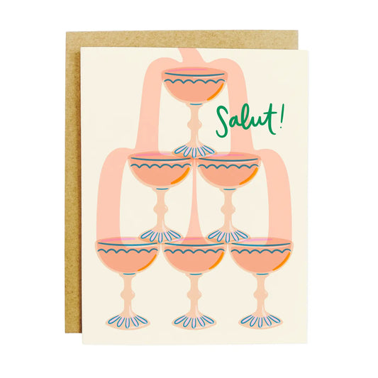 Champagne Tower Salut Greeting Card