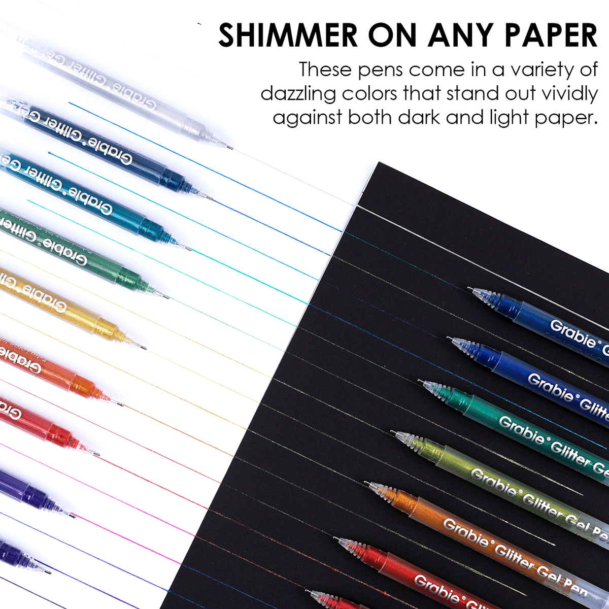 Jumbo Iridescent Glitter Gel Ink Pen of 18 with Coloring Book