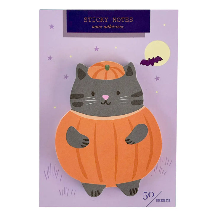 Pumpkin Cat Die Cut Sticky Notes - Girl of All Work